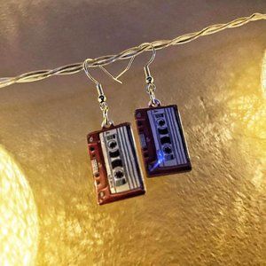 Homemade Cassette Tape Earrings